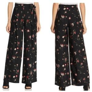 Lost + Wander Floral High Rise Wide Leg Pants Belted